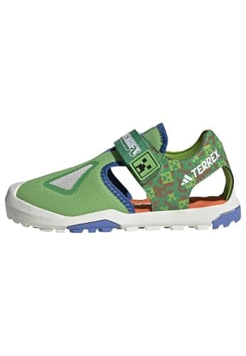 Image of adidas Unisex Kids Minecraft Terrex Captain Toey 2.0 Sandals Shoes, Semi Lucid Lime/Ray Blue/Semi Impact Orange, 10 UK Child