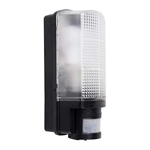 Image of MiniSun | Modern Heavy Duty Black Security Wall Light with PIR Motion Detector | Outdoor Wall Lights, Home Décor & Improvement Essential | Includes 10W LED Bulb [6500K Cool White] | Mains Wired