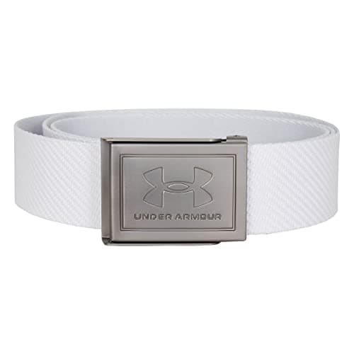 Image of Under Armour Mens Webbing Golf Belt - White - One Size