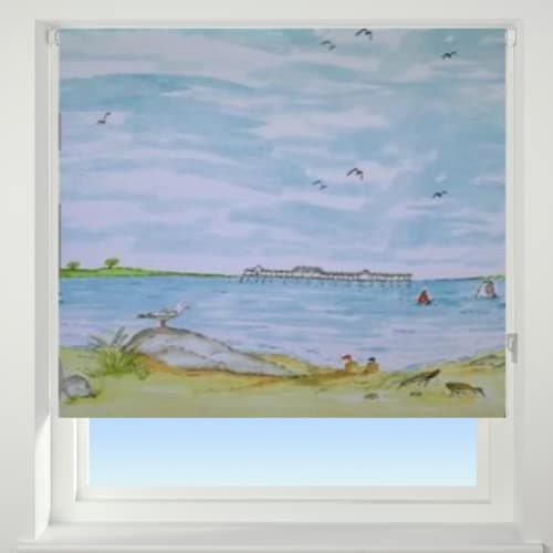 Image of UNIVERSAL Sea View Patterned Daylight Roller Blind, Multi, W180cm