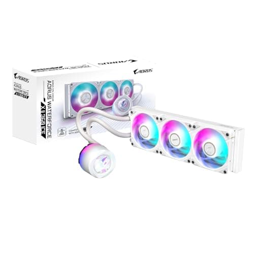 Image of GIGABYTE AORUS WATERFORCE X II 360 ICE AIO Liquid CPU Cooler- 3x120mm ARGB Fans, full-color LCD, MAGNETIC interlocking mechanism, DAISY-CHAIN, Intel LGA 1851 and AMD AM5 Compatible, 6 Year Warranty