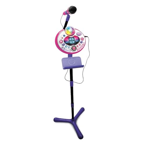 Image of VTech – Kidi SuperStar LightShow Pink, Karaoke Microphone for Children with Disco Ball, Ability to Clear Singer's Voice – 6/12 years – Version FR