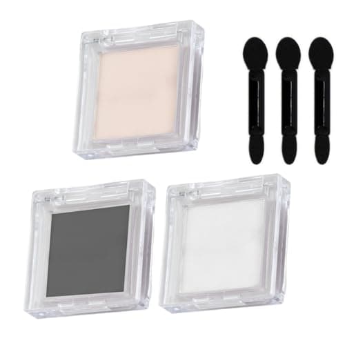 Image of 3-Color Matte Eyeshadow Palette, Beige, White, Black with 3 Brushes, Highly Pigmented, Waterproof, Long-Lasting, Blendable Texture, Hypoallergenic, for Smokey, Brightening Natural Eye Makeup