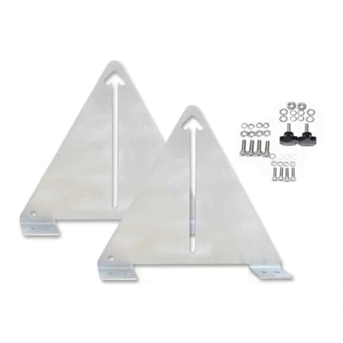Image of Pair of Tilt & Flip Mounting Solar Panel Brackets Ideal for Narrow Boat & Marine (206mm High) CraigSolar.co.uk