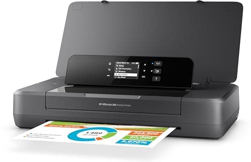 Image of HP OfficeJet 200 Mobile Printer | Print Only | Up to A4 Colour | USB 2.0, WiFi | WiFi- Direct | Long-lasting battery life | Fast Charge | Black