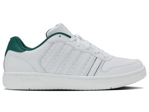 Image of K-Swiss Men's Court Palisades Trainers, White Posy Green, 12 UK