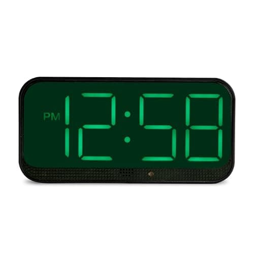 Image of Acctim Silas LED Wireless Alarm Clock, 2-inch Display with Adjustable Volume and Brightness (Green LED)