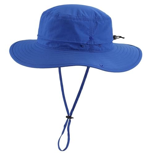 Image of Decentron Mens UPF 50+ Boonie Bucket Hat for Fishing Hiking Garden Work Outdoor Sun Hat Royal Blue