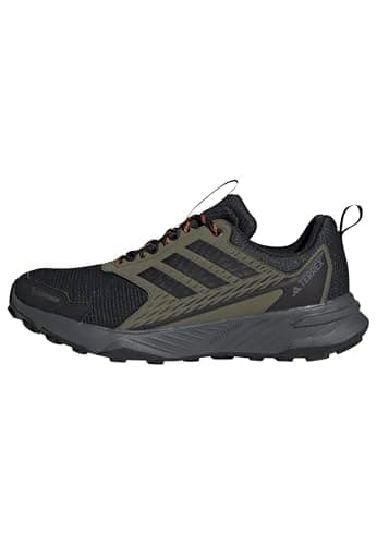 Image of adidas Men's Terrex Tracefinder 2 Climaproof Trail Running Shoes, Olive Strata/Core Black/Semi Impact Orange, 9 UK