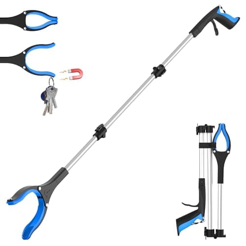 Image of 48" (122 cm) Long Litter Pickers - Extra Long Grabber Stick for Elderly with 360° Rotating Head, Litter Picker for Hard to Reach Places and Ergonomic Design (Blue)