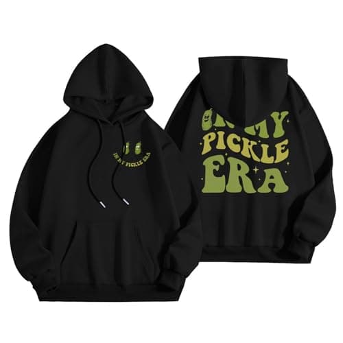 Image of Pickle Sweatshirt Hoodie In My Pickle Sweatshirt Women's Autumn Fashion Clothing 2024 Funny Graphic Jumper, black, M