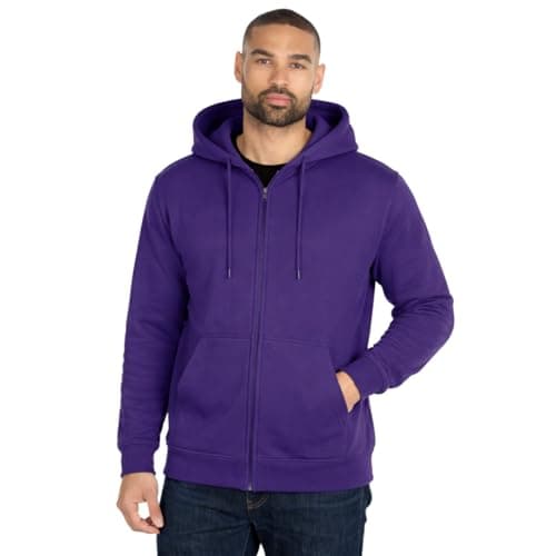 Image of Style It Up Adults Unisex Mens Ladies Full Zip Hoodies Womens Fleece Sweatshirt Plain Top (Purple, Medium)