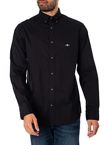 Image of GANT Men's Reg Poplin Shirt, Black, 3XL