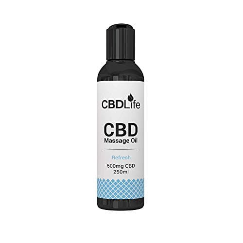 Image of CBDLife 500mg CBD Massage Oil with Peppermint and Eucalyptus Essential Oils 250ml