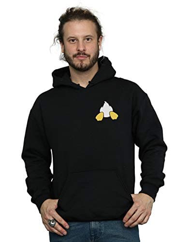 Image of Disney Men's Donald Duck Backside Breast Print Hoodie Black XXXXX-Large