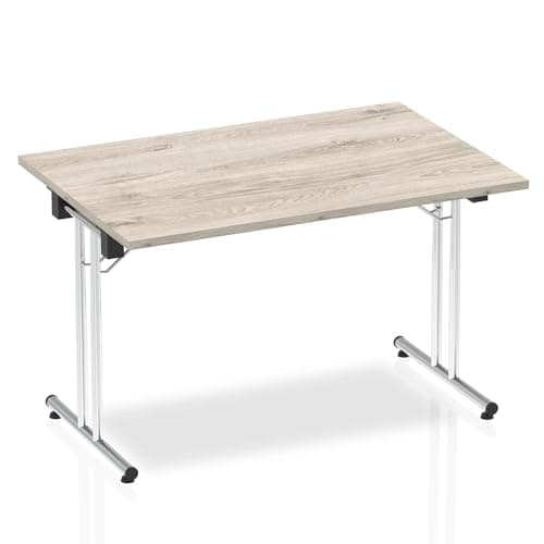Image of Mr Office Impulse Folding Rectangular Table - 800mm deep, Grey oak, 1200