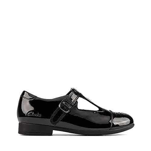 Image of Clarks Scala Spirit Kid Patent Shoes in Black Patent Standard Fit Size 13