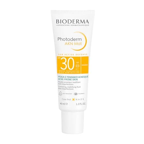 Image of Bioderma Photoderm AKN Mat SPF 30 Anti-Blemish Sunscreen with Salicylic Acid for Combination to Oily Acne-Prone Skin 40ml