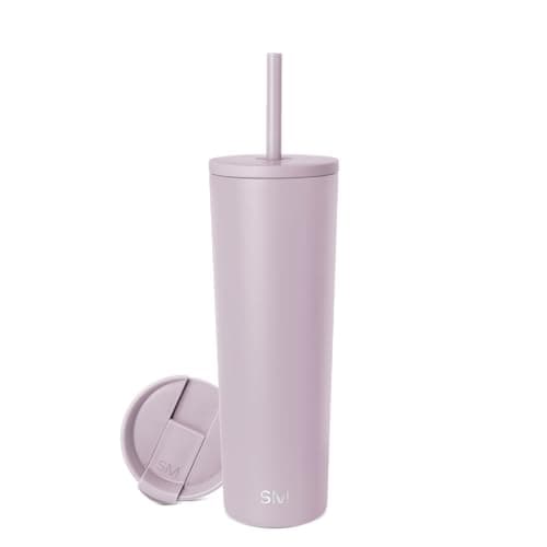 Image of Simple Modern Insulated Tumbler with Lid and Straw | Iced Coffee Cup Reusable Stainless Steel Water Bottle Travel Mug | Gifts for Women Men Her Him | Classic Collection | 830ml | Lavender Mist