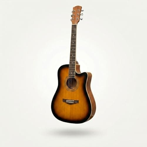 Image of 38 Inch Full Size Acoustic Guitar Classical Cutaway Design Hardwood Finish & Steel Strings with Bag (Natural)