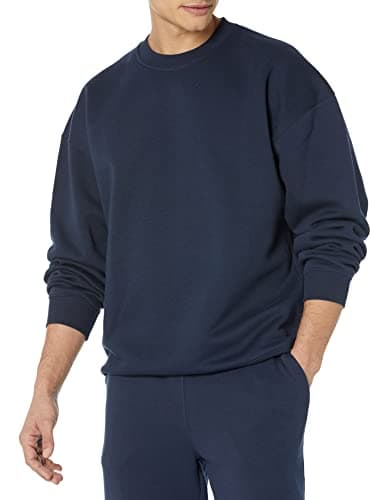 Image of Amazon Essentials Men's Oversized-Fit Crewneck Sweatshirt (Available in Big & Tall), Navy, XXL