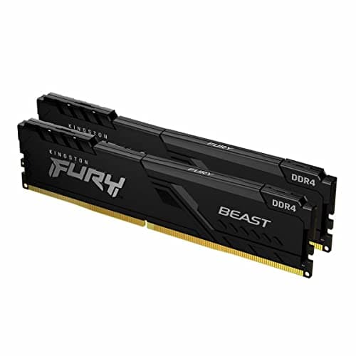 Image of Kingston Fury Beast 32 GB (2 x 16 GB) 3200 MHz DDR4 CL16 Desktop Memory Kit of 2 KF432C16BB1K2/32, Black