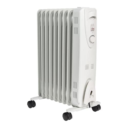 Image of MYLEK Oil Filled Heater Radiators 2000W, Electric Portable White Heaters, Adjustable Thermostat, 3 Heat Settings, Energy Efficient, Safety Tip Over Protection (2KW White)