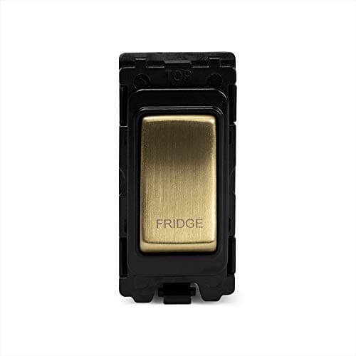 Image of Soho Lighting Brushed Brass 20A Double Pole Marked As Fridge Grid Switch Module