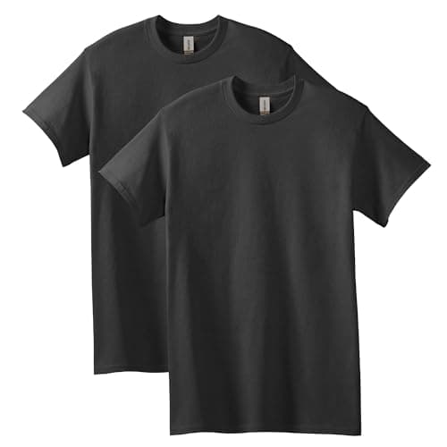Image of Gildan Heavy Cotton T-Shirt, Style G5000, Multipack, Black (Pack of 2), XL
