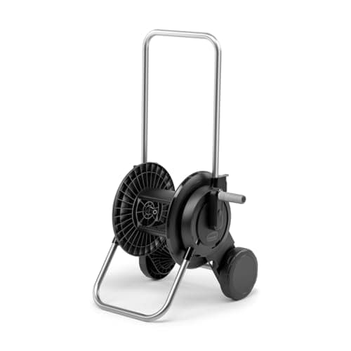 Image of Kärcher HT 2.20 Hose Trolley Set, Compact and Movable with Extra Wide Base, Height-Adjustable Handle, Includes 20 m Kärcher Hose, Black