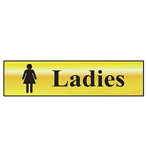 Image of Scan SCA6002 Self adhesive brass effect sign - Ladies - 200 x 50mm