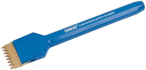 Image of Draper Redline 200 x 38 mm Scutch Holding Chisel | Octogonal Shank Hand Tools | Impact Resistant Soft Grip | Comb Scutch | 00755