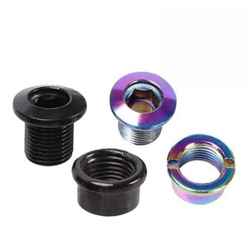 Image of 5Pcs 7075 Aluminium Alloy Chainring Bolts, M8x8 CNC Road Bike Crankset Screws, Black