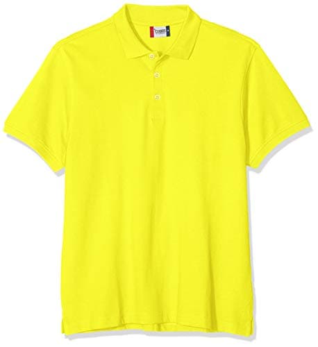 Image of Clique Mens Classic Lincoln Polo Shirt Ribbed Collar 3 Button Placket Short-Sleeved XL Visibility Green