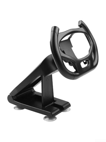 Image of Steering Wheel Mount for PS5 Controller with Suction Cup, Sturdy ABS Road Bike Accessories for Racing Games, Secure Attachment for Steering Wheel and Gamepad, Compact Mount 23 x 13 x 10 cm
