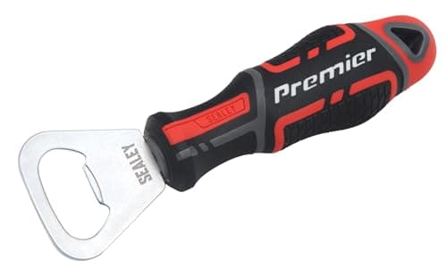 Image of Sealey GRIPMAX Bottle Opener - Black + Red Novelty Present Tools & Beer