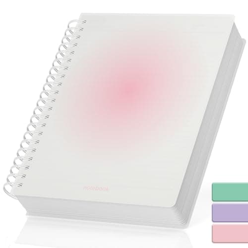 Image of Smarpau A4 Notebook 300 Pages, Wirebound Spiral Notebooks for Writing, 100gsm Thick Notepad Paper, PVC Waterproof Writing Journal for Women Men Work Note Taking School, 21.5 x 27.9cm, Pink