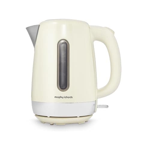 Image of Morphy Richards Equip Jug Kettle, 1.7L, 3Kw Rapid boil, Removeable Limescale Filter, Easy View Water Gauge, Stainless Steel Case, Cream, 102784
