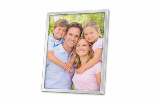Image of Deflecto Pack of 3 Table Top/Countertop Picture/Certificate Frames A4 with a 13mm profile and optional wall mounting - Silver