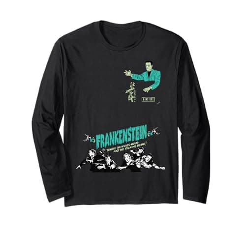 Image of Universal Monsters Frankenstein Vintage Poster Pocket Long Sleeve T-Shirt