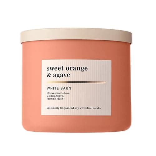 Image of Bath & Body Works 3-Wick Candle, Sweet Orange & Agave Citrus Candle, Strong Throw, Long-Lasting Burn Up to 45 Hours, Exclusively Fragranced Soy Wax Blend, 14.5 oz - 1 Pack