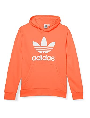 Image of adidas Originals Kids' Trefoil Hoodie, Semi Impact Orange, X-Small