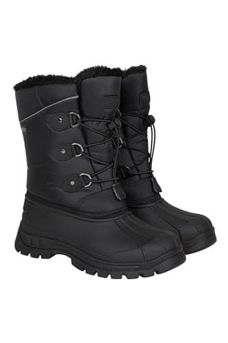Image of Mountain Warehouse Whistler Kids Snow Boots - Snowproof, Warm, Breathable Childrens Winter Boots, Durable & High Traction Soles - Ideal For Walking & Daily Use Black Junior Shoe Size 1