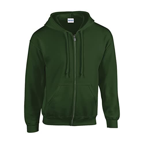 Image of Gildan Heavy Blendâ Full Zip Hooded Sweatshirt Sweatshirt, Forest Green, M Unisex Adult, Forest Green, M