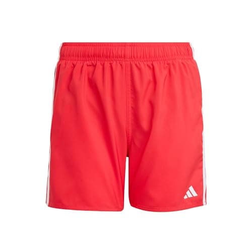 Image of adidas Boy's 3-Stripes Swim Shorts Kids, Pure Ruby/White, 9-10 Years