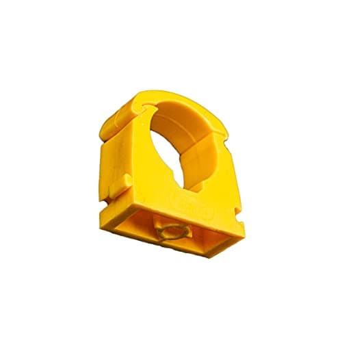 Image of Talon - 22mm Single Hinged Pipe Clips - Pack of 20 - Yellow - 360° Fixing for Pipework - Temperatures Up to 85°C (185°F) - Safe for Use On Plumbing, Gas and Air Conditioning Pipe - UV Stabilized