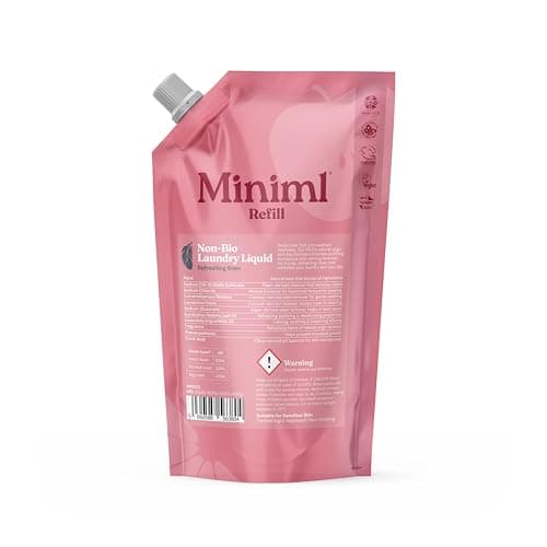 Image of Miniml Eco Laundry Liquid Washing Detergent 1L Refill - Natural Non Bio Fresh Linen Scented Clothes for Machine Wash or Delicate Hand Cleaning - 100% Vegan & Cruelty Free (33 Washes)