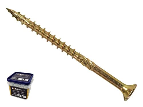 Image of ForgeFast Elite Fast-Start Woodscrews | 5.0 x 100mm | Zinc Yellow | Tub 300