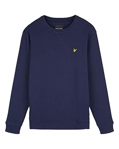 Image of Lyle & Scott Men's Crew Neck Sweatshirt Regular Fit Plain Crew Neck Long Sleeve Sweatshirt, Blue (Navy Z99), Medium (Manufacturer Size:M)