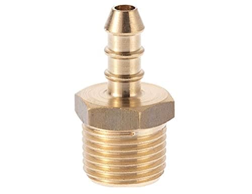 Image of 1/2" BSP Male Threaded Fulham Nozzle for 8mm BORE Orange Propane LPG Gas Hose